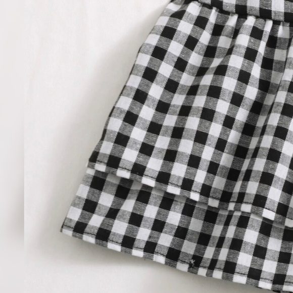 Black and White Gingham Cami w/ Ruffle Hem, Small - Picture 7 of 16